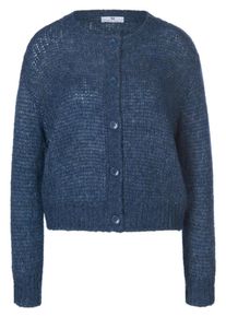 Peter Hahn - Strickjacke mit überschnittener Schulter, blau, Gr. 40, Wolle