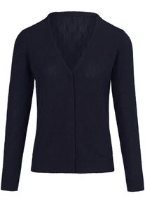 Peter Hahn - Strickjacke aus 100% SUPIMA -Baumwolle, blau, Gr. 52, Baumwolle