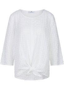 Peter Hahn - Bluse mit Rundhals-Ausschnitt, weiss, Gr. 42, Baumwolle