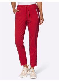 WITT Damen Bengalinhose mit elastischen B&uuml;ndchen, rot, Gr&ouml;&szlig;e 48, 72% Viskose, 25% Polyamid, 3% Elasthan