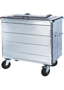 M&uuml;llcontainer aus Stahl mit Seitengriffen, Volumen 800 l, BxHxT 1300 x 1250 x 850 mm, feuerverzinkt