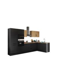 Küchenblock mit E-Geräten CORNWALL (Ecke-Backofen-Geschirrspüler-Kühlschrank-Mikrowelle) III