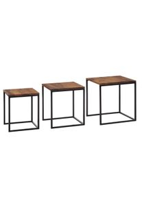 Lot de 3 tables d'appoint BURI RAM