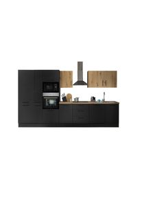 Küchenblock mit E-Geräten CORNWALL (Zeile-Backofen-Geschirrspüler-Kühlschrank-Mikrowelle-Apotheker) III