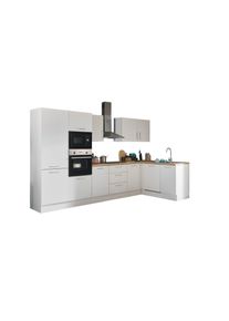 Küchenblock mit E-Geräten CORNWALL (Ecke-Backofen-Geschirrspüler-Kühlschrank-Mikrowelle) I