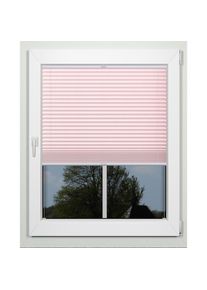 Indeko, Indeko Plissee &raquo;simple&laquo; Lichtschutz mit Bohren verspannt nach Mass, ros&eacute;, wei&szlig;, Obermaterial: 94% Polyester, 6% sonstige Fasern