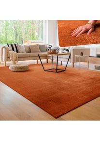 Teppich »Cadiz 630« rechteckig 14 mm Höhe Uni-Farben, besonders weich, waschbar, auch als Läufer erhältlich , rosegold , Paco Home , Obermaterial:...