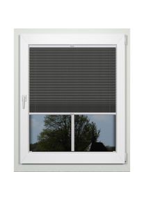 Indeko, Indeko Plissee &raquo;simple&laquo; Lichtschutz mit Bohren verspannt nach Mass, anthrazit, wei&szlig;, Obermaterial: 94% Polyester, 6% sonstige Fasern