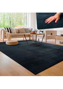 Teppich »Cadiz 630« rechteckig 14 mm Höhe Uni-Farben, besonders weich, waschbar, auch als Läufer erhältlich , blau , Paco Home , Obermaterial: 100%...