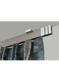 Garesa, Garesa Gardinenstange &raquo;FLAT&laquo; 1 l&auml;ufig-l&auml;ufig Wunschmassl&auml;nge Rechteckprofil, Deckenmontage, perfekter Lauf, modern, verl&auml;ngerbar, vernickelt, 