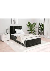 Westfalia Schlafkomfort, Polsterbett &raquo;Prag&laquo; 3 Matraztenarten w&auml;hlbar, mit und ohne Bettkasten, anthrazit, Bezug 100% Polyester, Polsterung: 