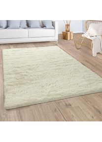 Hochflor-Teppich »Silky 591«, rechteckig, 37 mm Höhe, Uni-Farben, besonders weich und kuschelig , gelb , Paco Home