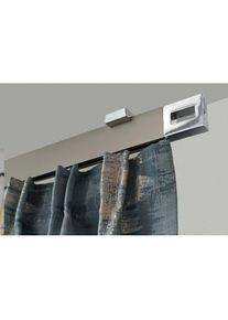 Garesa, Garesa Gardinenstange &raquo;FLAT&laquo; 1 l&auml;ufig-l&auml;ufig Wunschmassl&auml;nge Rechteckprofil, Deckenmontage, perfekter Lauf, modern, verl&auml;ngerbar, vernickelt, 