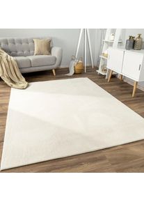 Teppich »Sevilla 521«, rechteckig, 16 mm Höhe, Kurzflor, Uni Farben, weich & kuschelig, Hoch-Tief Effekt, Wohnzimmer , beige , Paco Home