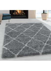 Hochflor-Teppich »ALVOR 3401«, rechteckig, 50 mm Höhe, Shaggy, Langflor, Läufer, pflegeleicht, Wohnzimmer , grau , Ayyildiz Teppiche