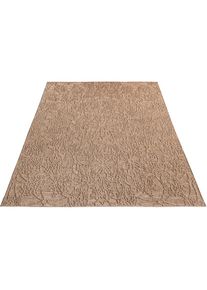 Teppich »Rimini 411«, rechteckig, 4 mm Höhe, Flachgewebe, Uni Farben, Hoch-Tief Effekt, In- und Outdoor geeignet , beige , Paco Home