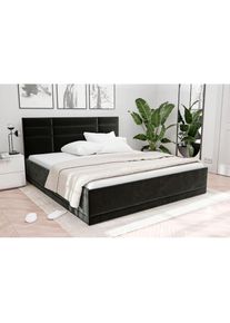 Westfalia Schlafkomfort, Polsterbett &raquo;Prag&laquo; 3 Matraztenarten w&auml;hlbar, mit und ohne Bettkasten, anthrazit, Bezug 100% Polyester, Polsterung: 