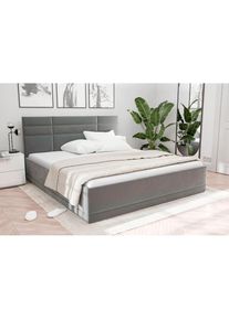 Westfalia Schlafkomfort, Polsterbett &raquo;Prag&laquo; 3 Matraztenarten w&auml;hlbar, mit und ohne Bettkasten, grau, Bezug 100% Polyester, Polsterung: Polsterwatte, 