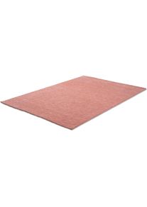 Wollteppich »List« rechteckig 13 mm Höhe Kurzflor, Handweb Teppich, meliert, reine Wolle, handgewebt , rosa , Sansibar , Obermaterial: 100% Wolle