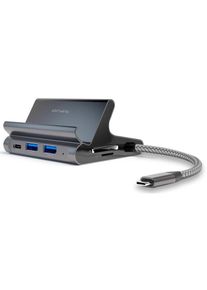 4smarts, Laptop-Dockingstation &raquo;mit 7in1 Hub&laquo;, grau, Tablet und Smartphone Dockingstation mit 7in1 Hub