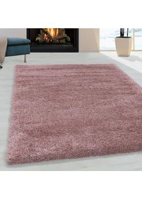 Hochflor-Teppich »FLUFFY 3500«, rechteckig, 50 mm Höhe, Langflor, Shaggy, uni, robust, auch in rund erhältlich, Wohnzimmer , rosa , Ayyildiz Teppiche