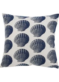 done., done. Dekokissen &raquo;Sea Shell&laquo; Bedruckte Kissenh&uuml;lle, beige, blau, Baumwolle, Leinen, Viskose, 1 Stk.