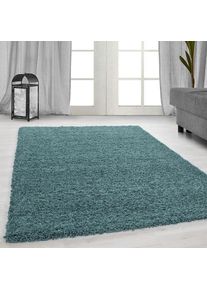 Home affaire Hochflor-Teppich »Shaggy 30«, rechteckig, 30 mm Höhe, Teppich, Uni Farben, besonders weich und kuschelig , blau , my home