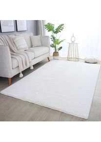 Hochflor-Teppich »POUFFY 5100«, rechteckig, 20 mm Höhe, Läufer, weicher glatter Softflor, Kaninchen Fell Haptik, waschbar , beige , Ayyildiz Teppiche