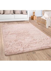 Hochflor-Teppich »Silky 591«, rechteckig, 37 mm Höhe, Uni-Farben, besonders weich und kuschelig , beige , Paco Home