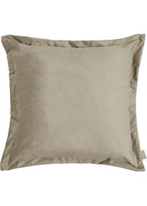 LeGer Home by Lena Gercke, LeGer Home by Lena Gercke Dekokissen »Samt Ladina« mit Stehsaum, Kissenhülle ohne Füllung, 1 Stück 50 x 50 cm, sand beige, 