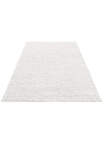 Home affaire Hochflor-Teppich »Shaggy 30«, rechteckig, 30 mm Höhe, Teppich, Uni Farben, besonders weich und kuschelig , weiss , my home