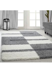 Hochflor-Teppich »Gala Shaggy 2505« rechteckig 30 mm Höhe Langflor, Läufer, alle Räume, Wohnzimmer , grau , Ayyildiz Teppiche , Obermaterial: 100%...