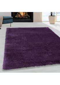 Hochflor-Teppich »FLUFFY 3500«, rechteckig, 50 mm Höhe, Langflor, Shaggy, uni, robust, auch in rund erhältlich, Wohnzimmer , lila , Ayyildiz Teppiche