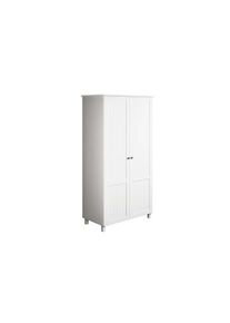 Kleiderschrank »Juventus, Drehtürenschrank, Schrank«, mit 2 Türen, 97 cm breit, aus massiver Kiefer, FSC -zertifiziert , weiss , Home Affaire