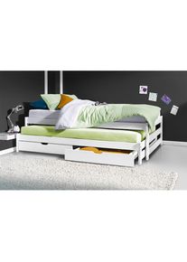 Lüttenhütt Funktionsbett »"TORGNY " mit 2 Schubladen«, mit zwei Schlafplätzen , weiss , Lüttenhütt