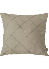 Dekokissen »Samt Ladina Mit Biesen«, Kissenhülle o. Füllung, 1 Stk 50x50 , beige , LeGer Home by Lena Gercke