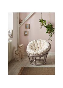 Home Affaire, Home Affaire Rattanstuhl () aus handgeflochtenem Rattan, grau, beige, Ein stilvolles M&ouml;belst&uuml;ck mit einem Hang zur Gem&uuml;tlichkeit! Der 