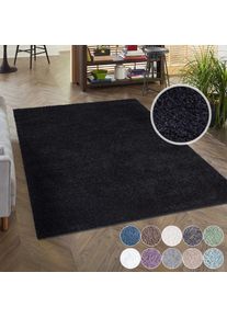 Hochflor-Teppich »City Shaggy« rechteckig 30 mm Höhe Auch als Läufer, Langflor, Uni, Shaggy, flauschig-weich , schwarz , Carpet City ,...