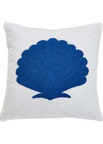 Dekokissen »Blue Sea Shell«, Kissenhülle in 3-D Optik durch Motiv aus Frottierschlingengewebe , bunt , done.