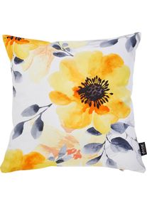 Dekokissen »Panama Print Yellow Roses«, Beidseitig bedruckte Kissenhülle , bunt , done.