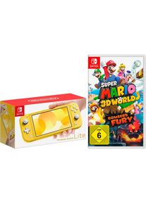 Nintendo Switch , Konsolen-Set »Lite«, inkl. Mario 3D World + Bowser's Fury , gelb , Bowser hat die Feenprinzessin entführt und nur unsere Helden...
