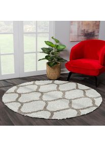 Hochflor-Teppich »Madrid« rund 30 mm Höhe Wohnzimmer, Langflor, Shaggy Teppich , beige , Sanat , Obermaterial: 100% Polypropylen