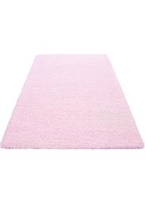 Home affaire Hochflor-Teppich »Shaggy 30«, rechteckig, 30 mm Höhe, Teppich, Uni Farben, besonders weich und kuschelig , rosa , my home