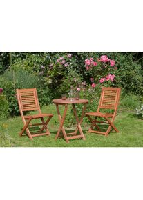 Garten-Essgruppe »»Cordoba««, (Set, 3 tlg., Geöltes Eukalyptusholz), Tisch klappbar: Øx H: 65x75 cm , beige , Merxx
