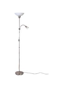 Brilliant Deckenfluter »DARLINGTON«, 1 flammig, Leuchtmittel E27 ohne Leuchtmittel, 178 cm Höhe, Ø 28 cm, E27 + E14, schwenkbar, Metall/Glas, eisen/weiss ,...