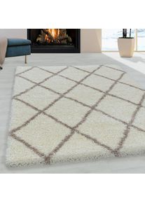 Hochflor-Teppich »ALVOR 3401« rechteckig 50 mm Höhe Shaggy, Langflor, Läufer, pflegeleicht, Wohnzimmer , beige , Ayyildiz Teppiche , Obermaterial:...