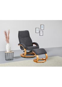 Home Affaire Relaxsessel »Paris, TV-Sessel mit Hocker und manueller Liegefunktion«, (Set, 2 St., bestehend aus Sessel und Hocker), Dreh- und Kippfunktion , grau...