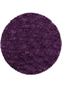 Hochflor-Teppich »FLUFFY 3500« rund 50 mm Höhe Langflor, Shaggy, uni, robust, auch rechteckig erhältlich, Wohnzimmer , lila , Ayyildiz Teppiche ,...