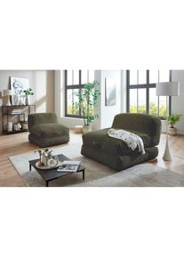 XXL-Sessel »Pia«, Loungesessel in Megacord, 2 Grössen, Schlaffunktion und Pouf-Funktion , grün , Inosign