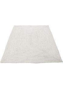 Teppich »Nele Juteteppich Naturfaser« rechteckig 6 mm Höhe geflochtener Wendeteppich aus 100% Jute, quadratisch und als Läufer , weiss , carpetfine...